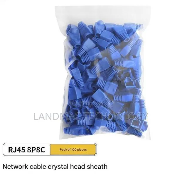 100pcs Net Cable Head Protective Cover, Rj45 Cable Connector Sheath · Photo 1