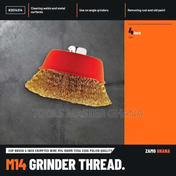 Cup Brush 4 Inch Crimpted Wire M14 100Mm Tera 320G Polish Q - H · Photo 1
