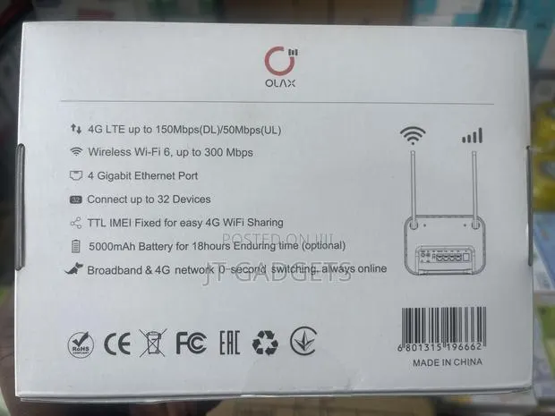 Olax Ax8 Pro 4g Lte Wifi 6 Router · Photo 2