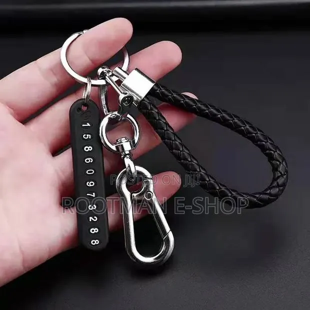 Oriti Car Keychain With Key Ring Anti-Lost Phone Number Plate Chain · Photo 1