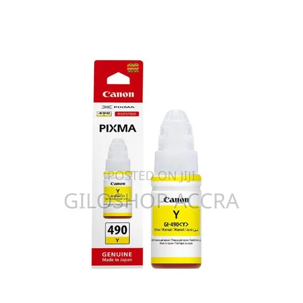 Canon Original Ink Cartridge Gi-490 Pgy Gi490pgy Yellow · Photo 1