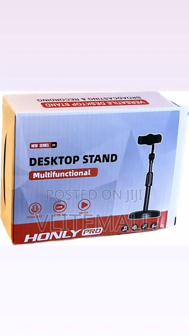 Adjustable-height Microphone Desk Stand With Mic Clip/Holder · Photo 1