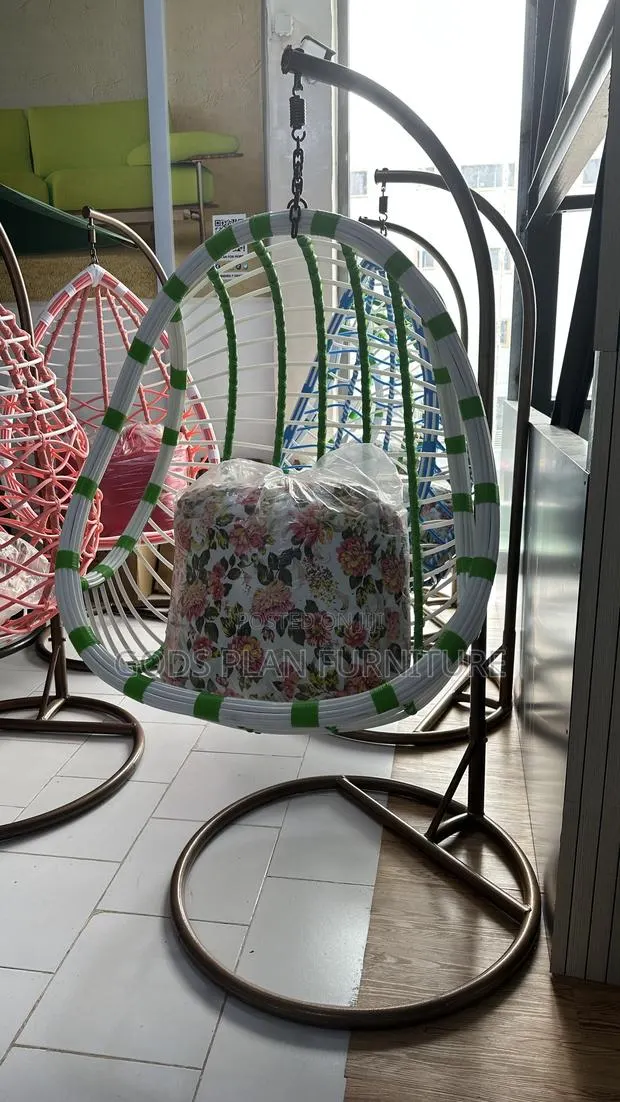 Green White Garden Swing Chair ( FM) · Photo 1