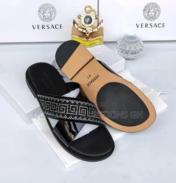 Authentic Quality Leather Versace Slippers