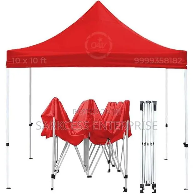 Travelling Tent/Canopy With Sand Bag and Windproof Wire - Red · Photo 1