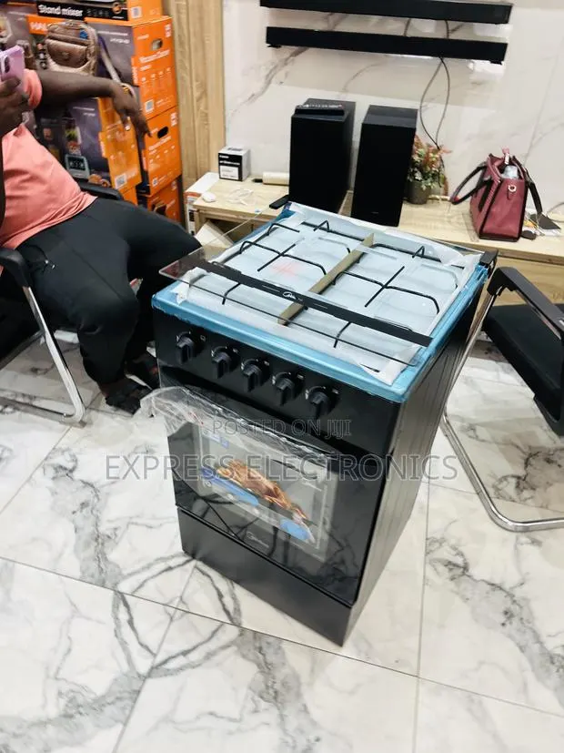 Lovely New Black Gas Cooker Oven Grill 50/50 4b Midea · Photo 1