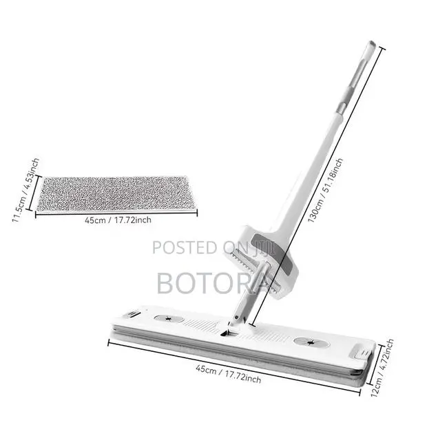 Flat Mop and Replacement Pad Set, ,Stainless Steel Long-Handle · Photo 1
