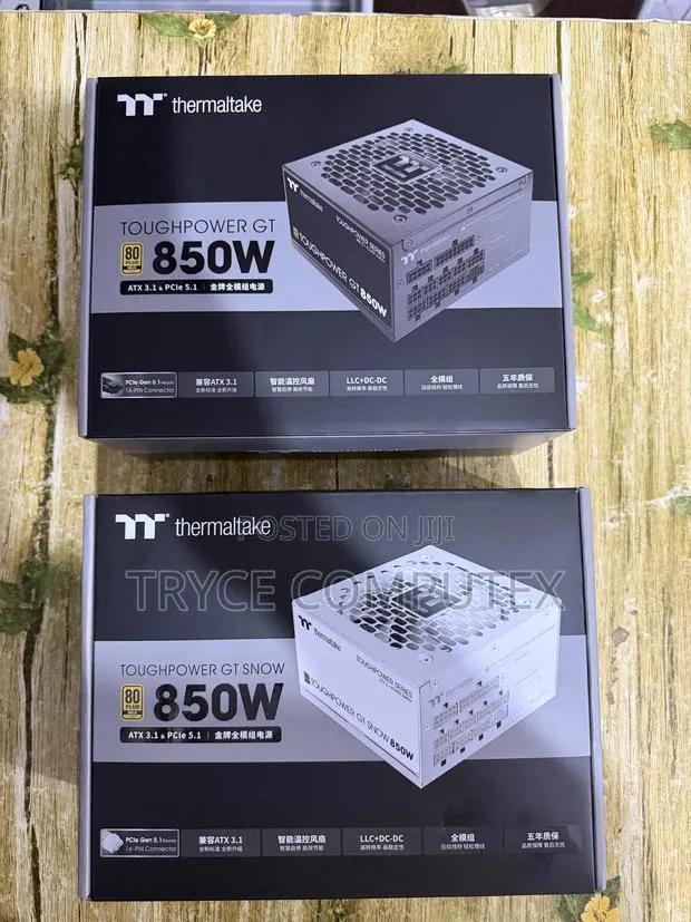 850 Watt Power Supply Thermaltake With Pcie 12v Connectors for Gpus · Photo 1