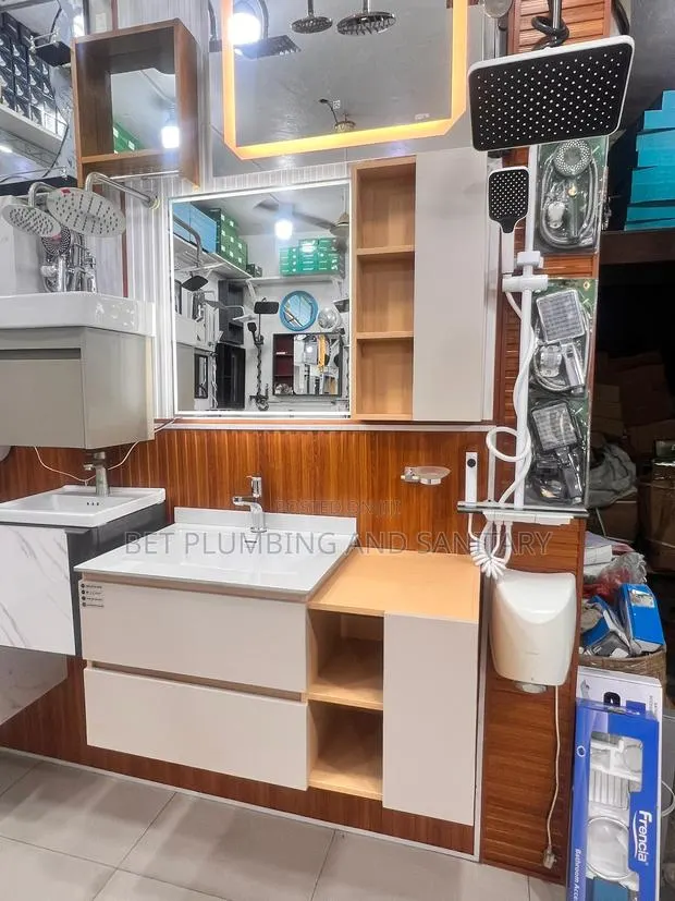 Modern Cabinet Basin With Led Mirror Complete · Photo 1