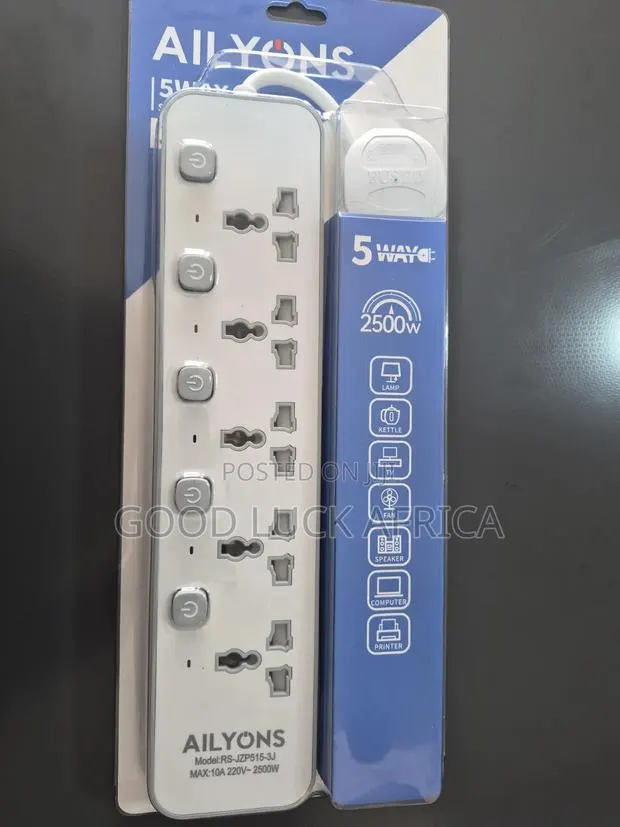 Aliyons RS-JZP515-3J 5-Way Power Socket | 3M Extension · Photo 1