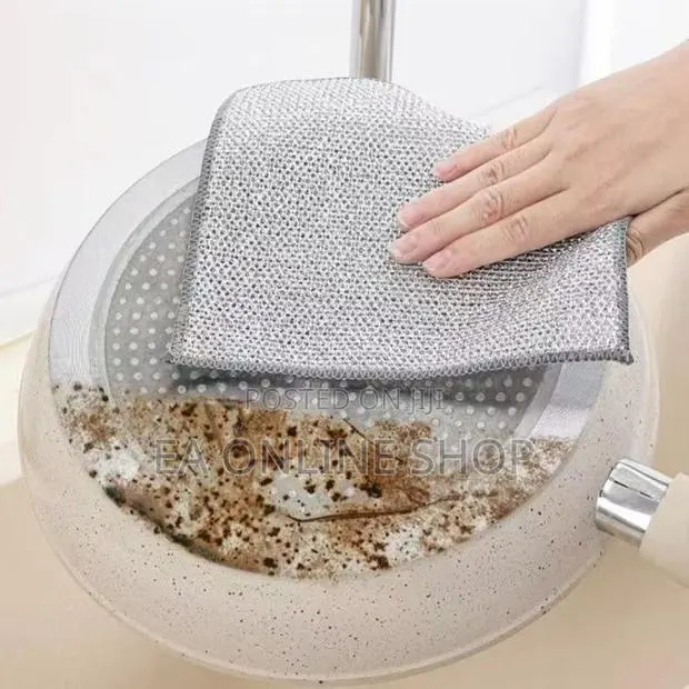 5 Pieces Set Steel Wire Saucepan Scrubber – Double Layer · Photo 1