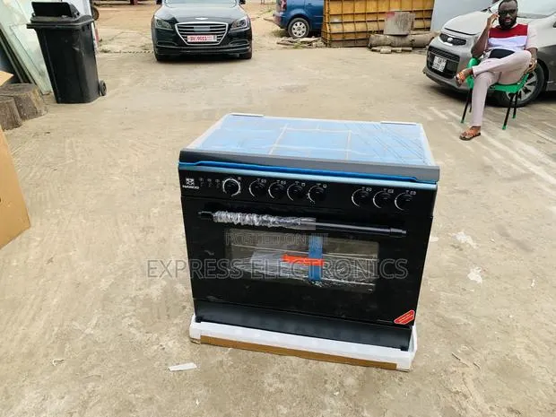 Quality Sleek Gas Cooker Oven Rotisserie 5burner 60/90 Black Nasco · Photo 1