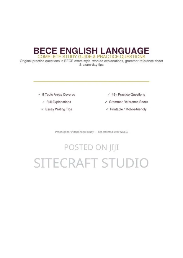 BECE 2026 Study Bundle – 4 Subjects PDF (Instant Delivery) · Photo 2