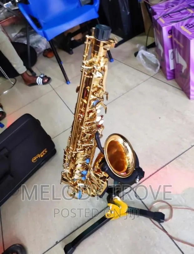 Yamaha Alto Saxophone With Stand(Sleek Golden Color) · Photo 1
