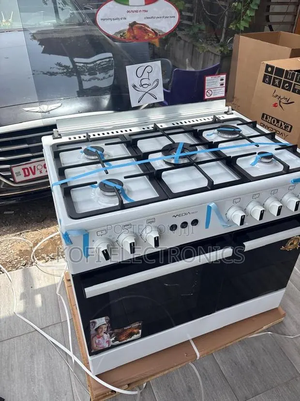 Mediatech 60x90 White Gas Cooker Large Capacity, Smooth Performance · Photo 1