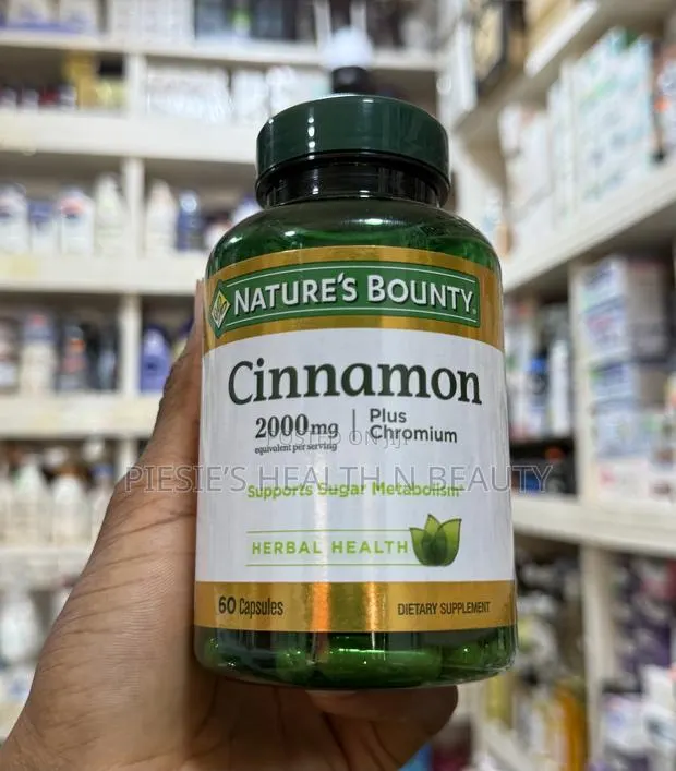 Nature's Bounty Cinnamon 2,000mg Plus Chromium, Sugar Support, 60 Caps · Photo 1