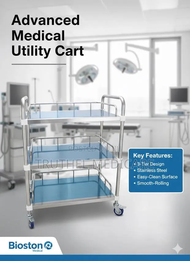 Medicine Trolley (3 Steps Stainless) · Photo 1
