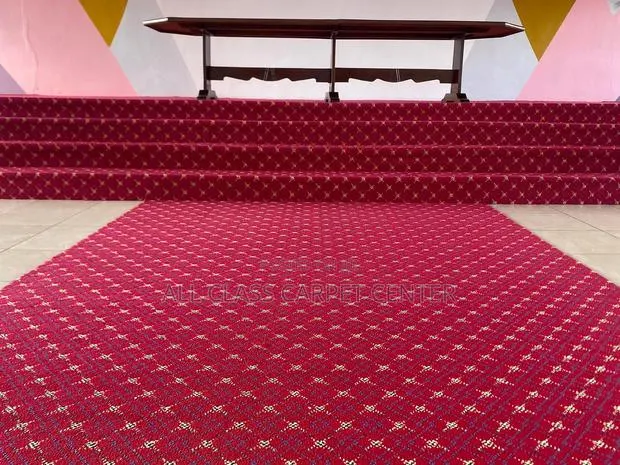 Red Wine With Gold Designs Woolen Carpet · Photo 1