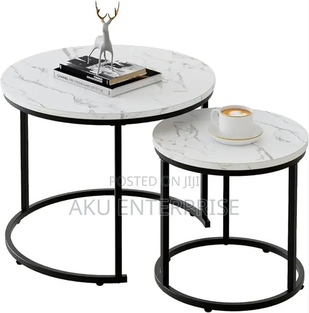 2 in 1 Center Table, Wooden Look Mable Coffee Table Black and White · Photo 1