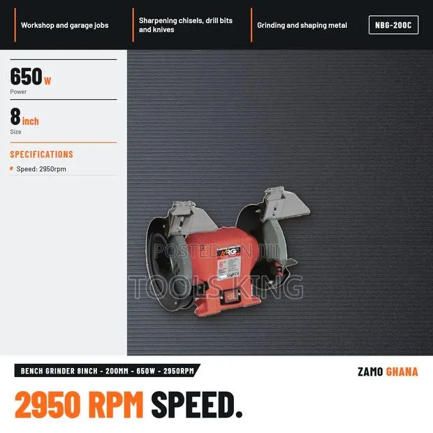 Bench Grinder 8Inch - 200Mm - 650W - 2950Rpm - NBG-200C · Photo 1