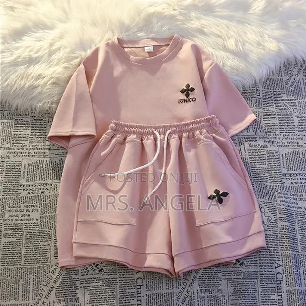 Plain Cotton T-Shirt and Shorts Lounge Set