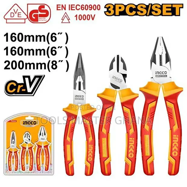 3 Pcs Insulated Pliers Set - Hikps28318 · Photo 1