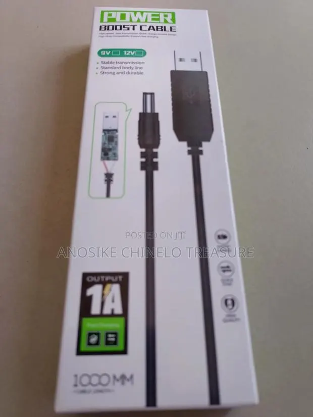Usb 5v to 9v/12v Dc Power Boost Cable for Router CCTV · Photo 1