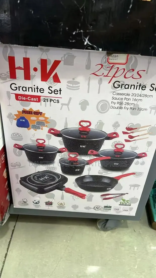 H.K Granite 21pcs Nonstick Cookware Set · Photo 1