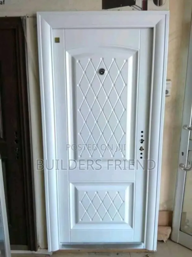 All White Standard Steel Metallic Single Security Door Set · Photo 1