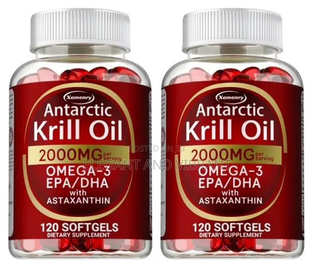 Krill Oil 2000mg, Omega 3, EPA and DHA With Astaxanthin 120 Soft Gel · Photo 1