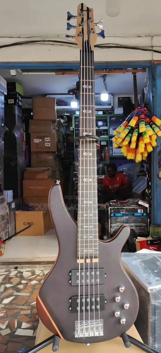 Ibanez 5-String Active Electric Bass Guitar in a Brown Matte Finish. · Photo 1