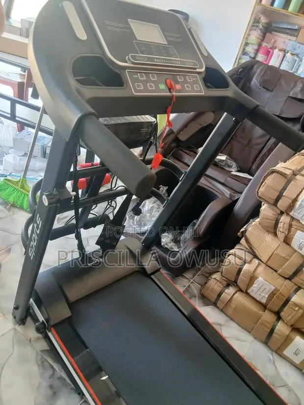 Electric Treadmill With Dumbbells and Massager · Photo 1