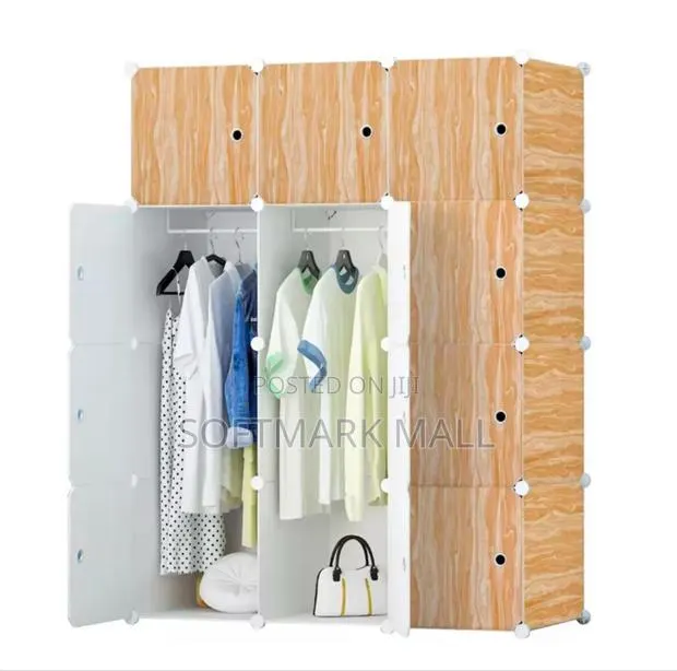 12 Cubes Plastic Wardrobe- Brown · Photo 1