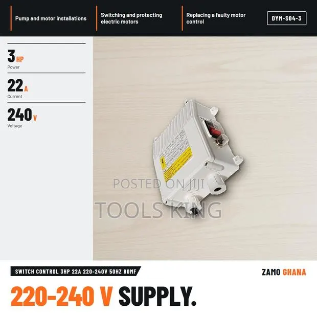 Switch Control 3Hp 22A 220-240v 50Hz 80Mf - DYM-S04-3 · Photo 1