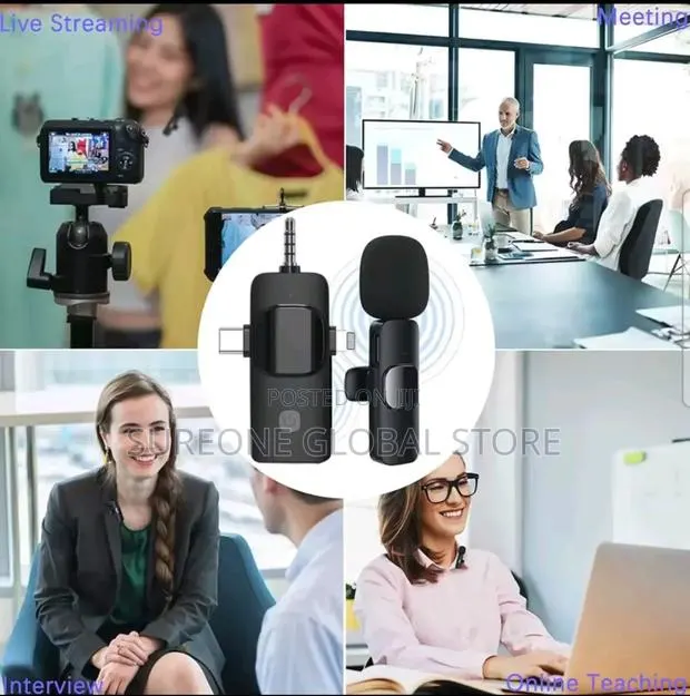 Professional 4 in 1 Wireless Lavalier Microphone · Photo 1