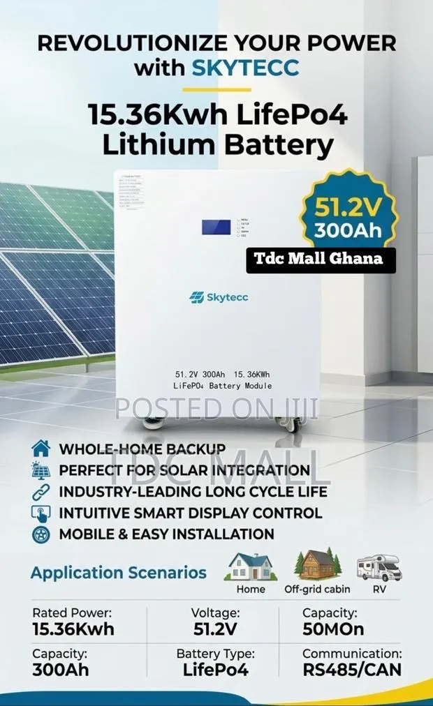 Solar Plant - 15.36kwh Lifep04 Lithium Battery + Inverter + 10 Panels · Photo 1
