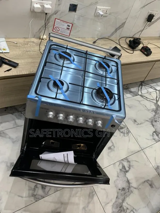 Zealous New Volcano 50×50 Gas Cooker 4 Burners, Oven Grill | Silver · Photo 1