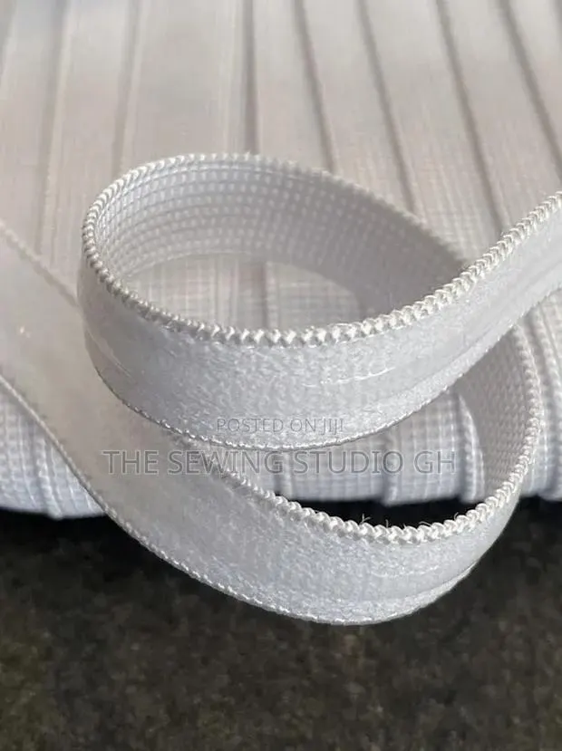 15mm WHITE Non-Slip Silicone Gripper Elastic Tape · Photo 1