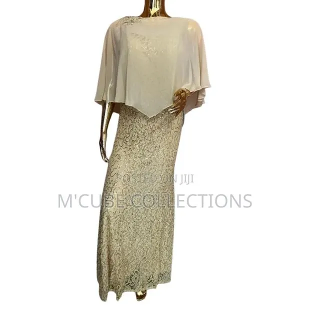 Champagne Cape Evening Gown · Photo 1