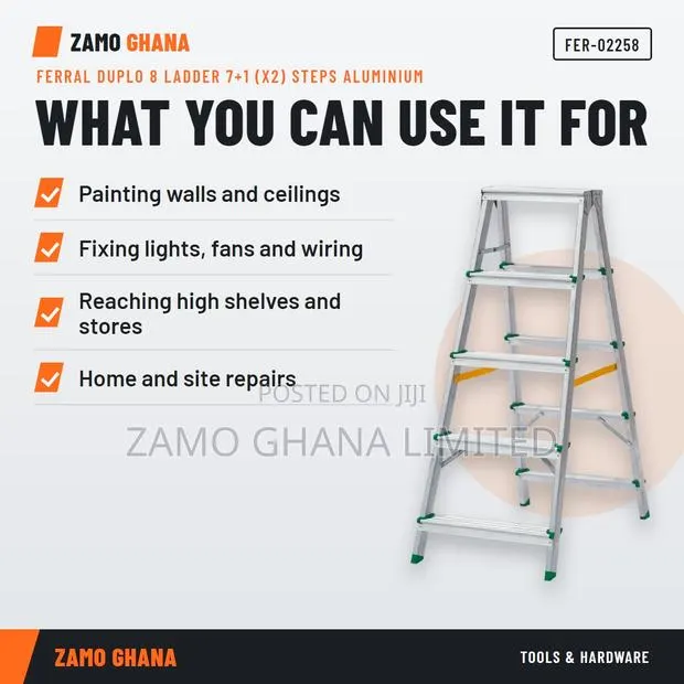 Ferral Duplo 8 Ladder 7+1 (X2) Steps Aluminium - FER-02258 · Photo 1