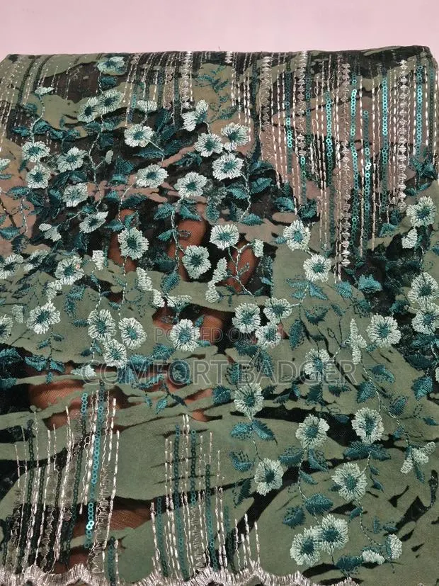 Modern Embroidered Sequined Floral Lace