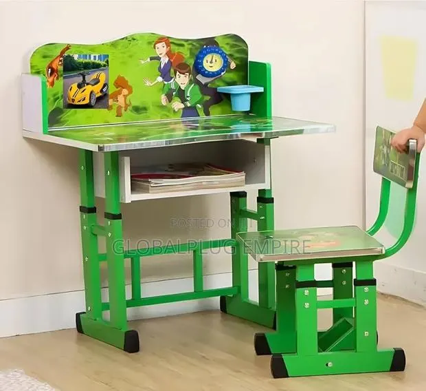 Kids Study Table And Chair Desk- Green · Photo 1