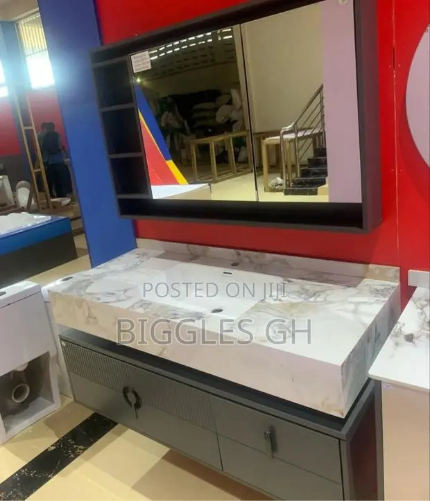 Marble Top Cabinet Basin With Mirror · Photo 1