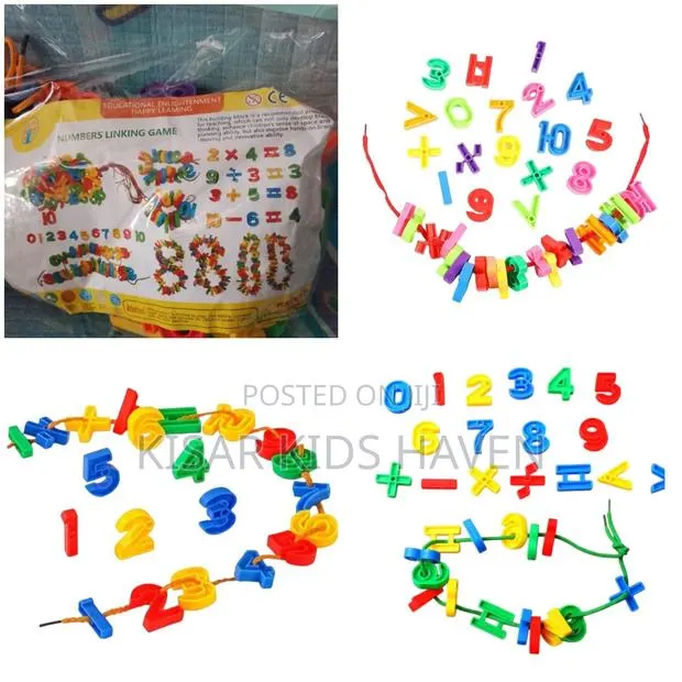 Kids Number Blocks Threading or Lacing Motor Skills Training 1 to 3yrs