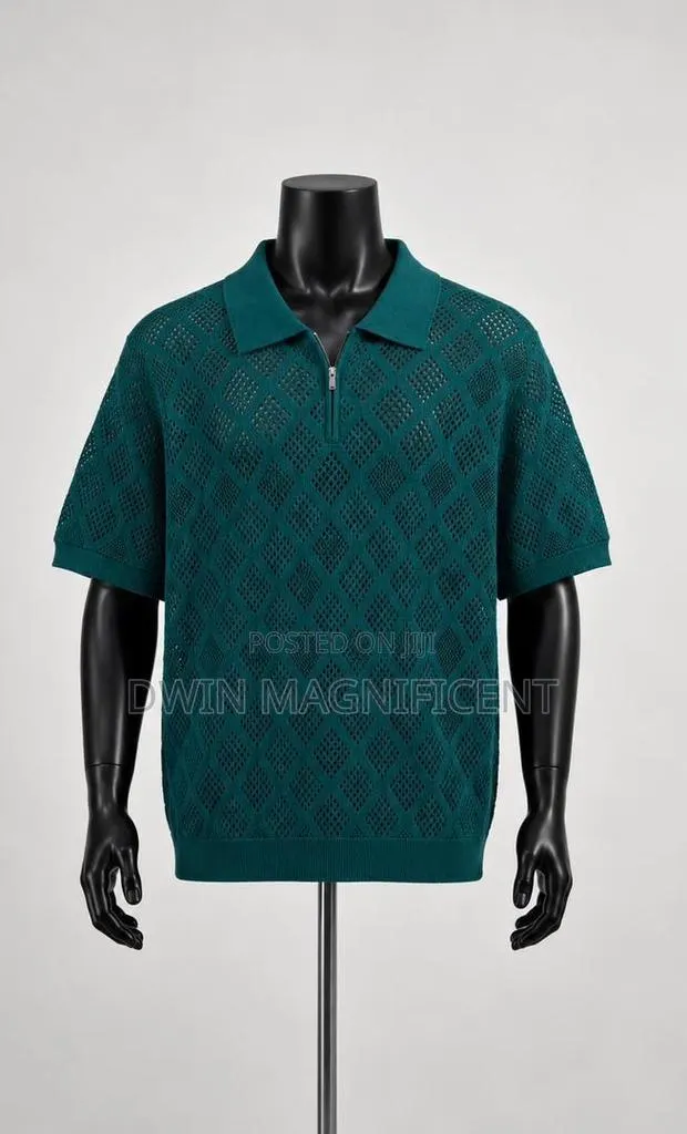 Knit Polo Shirt With a Zip Collar · Photo 1