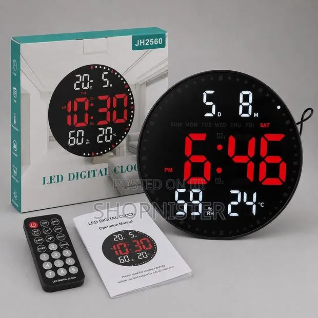 Led Digital Wall Clock With Remote Control | Large Display
