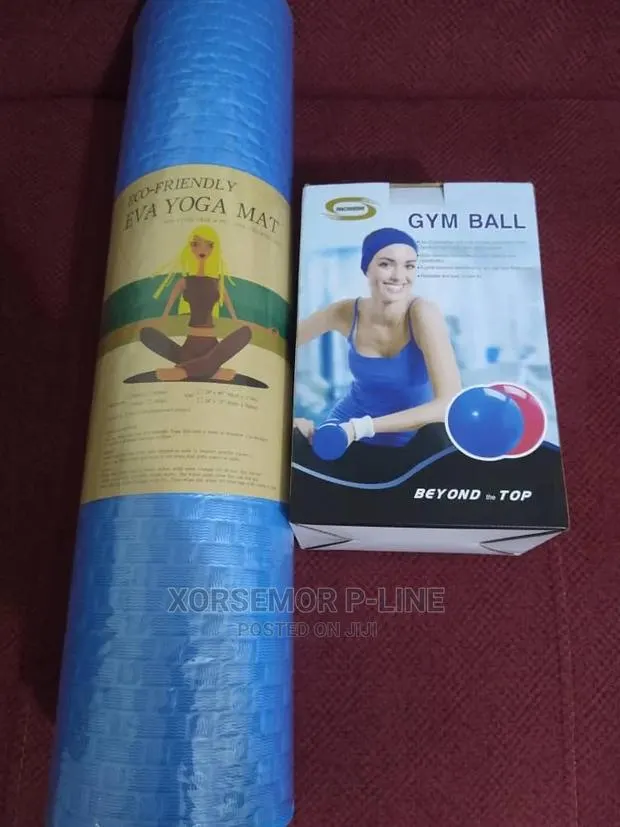 Thick Yoga Mat and Gym Ball · Photo 1