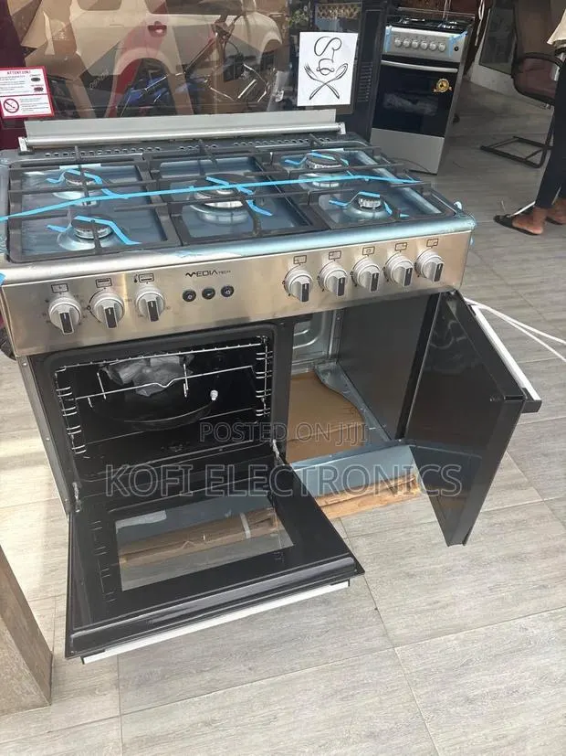 Mediatech 60x90 Grey Gas Cooker Sleek Design, Powerful Cooking · Photo 1