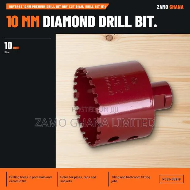 Drygres 10Mm Premium Drill Bit Dry Cut Diam. Drill Bit M1 - RUBI-06919 · Photo 1