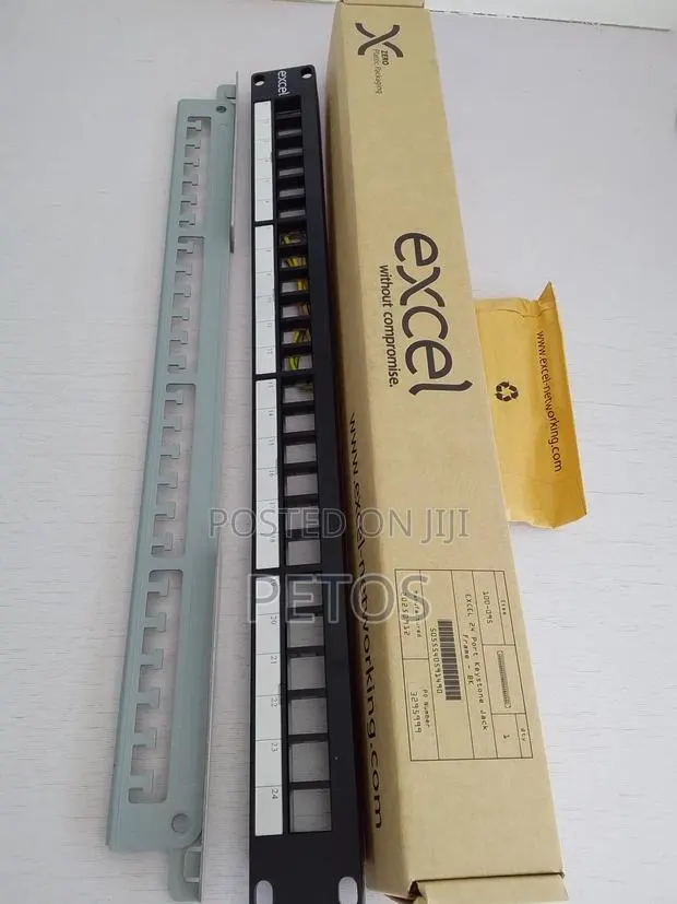 Excel Unloaded 24 Port Screened Keystone Patch Panel Frame 1u · Photo 1